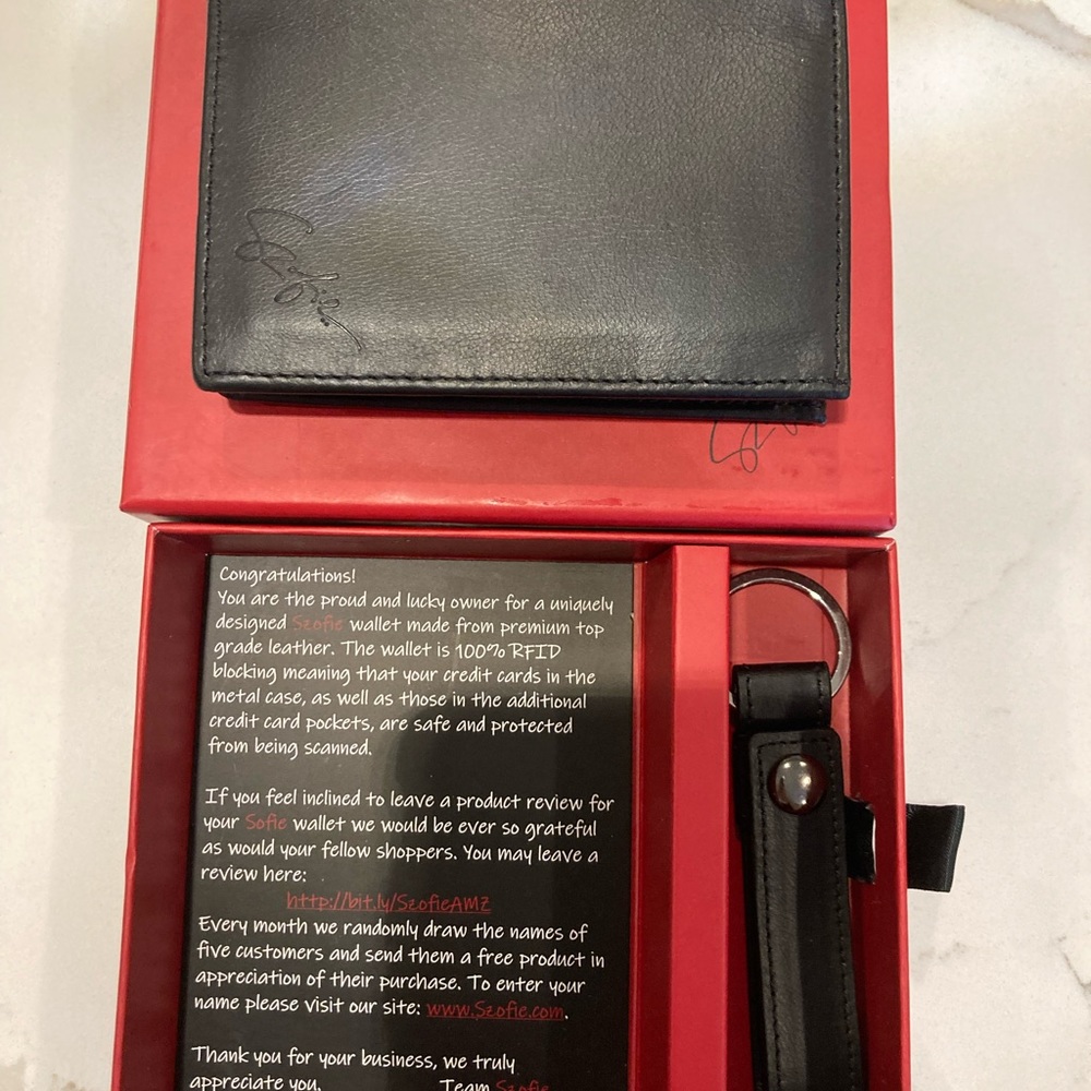 Black leather wallet